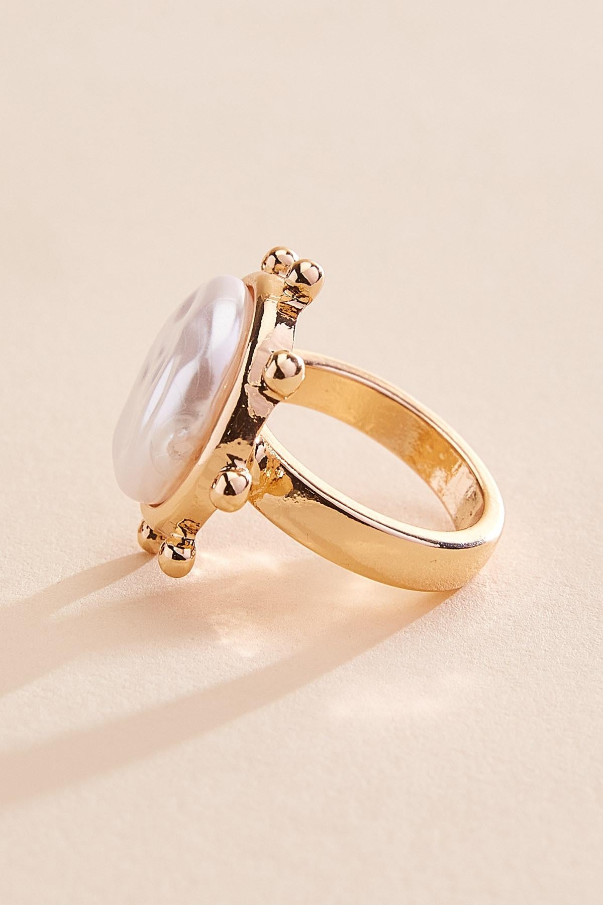 gold studded pearl ring Versona Trends|Jewelry