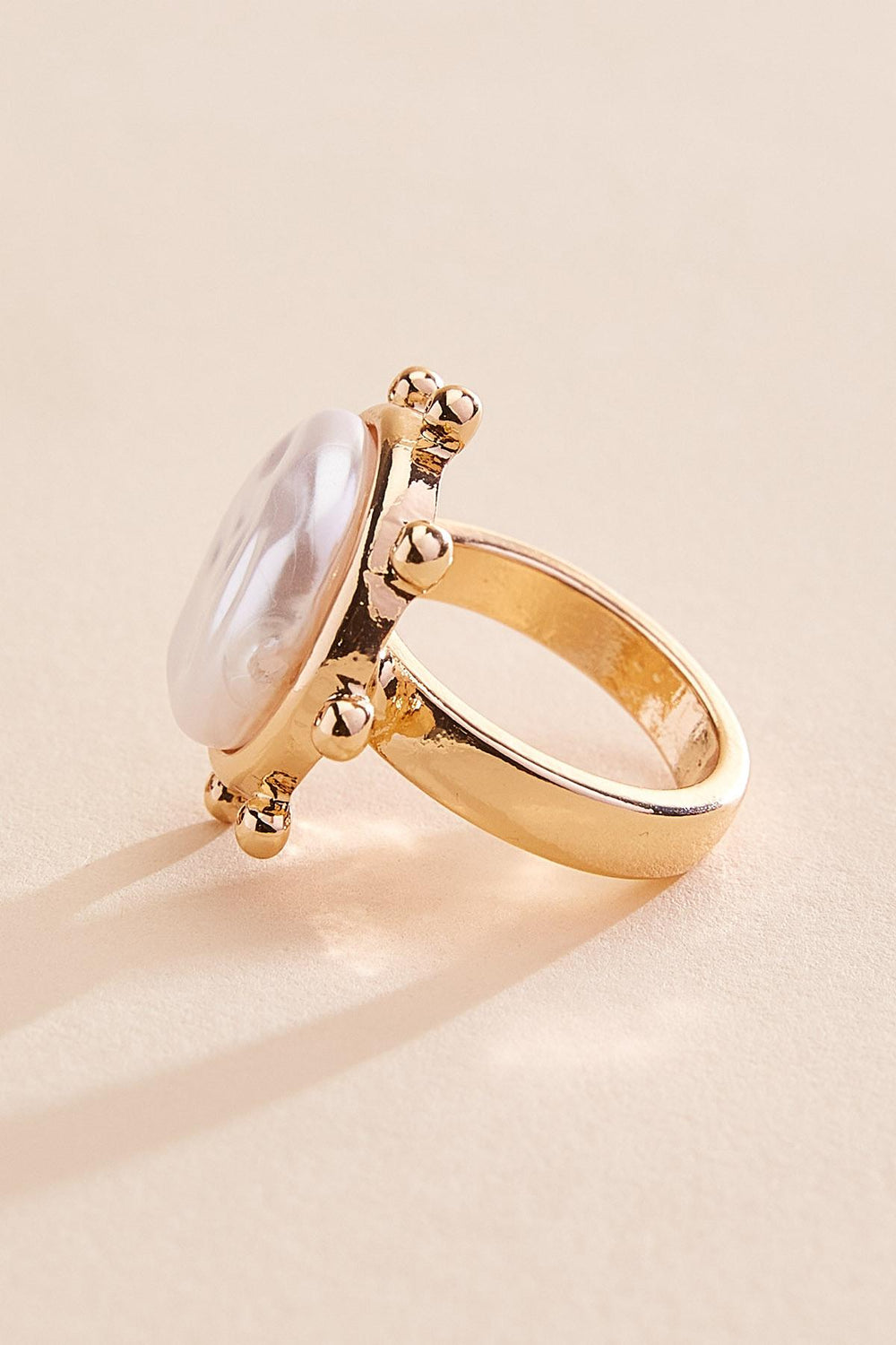 gold studded pearl ring Versona Trends|Jewelry