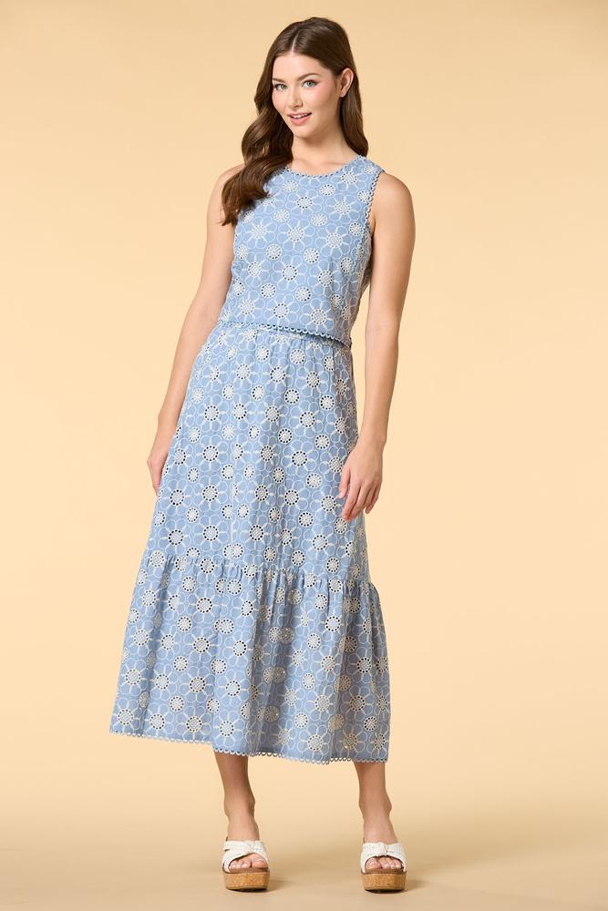 morning glory embroidered maxi skirt Versona Trends|Apparel