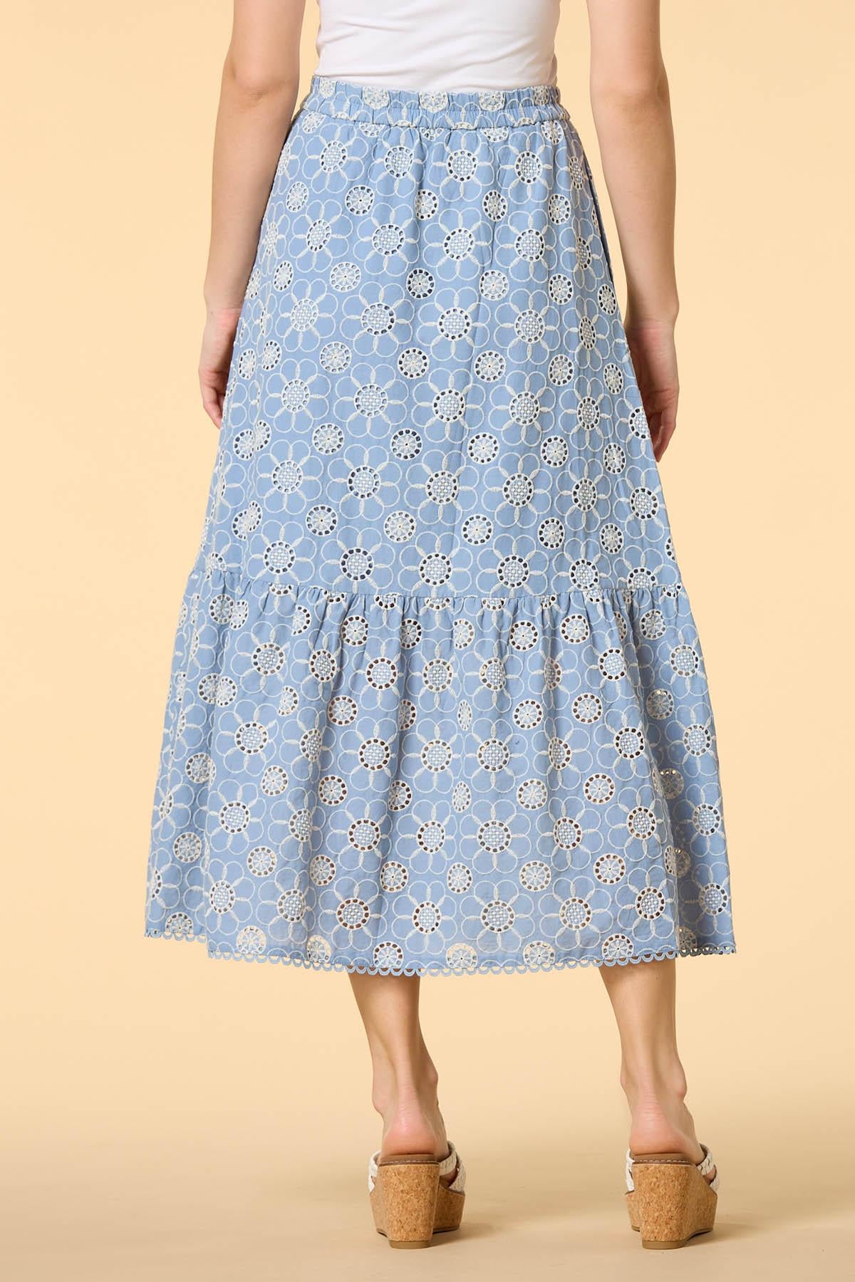 morning glory embroidered maxi skirt Versona Trends|Apparel
