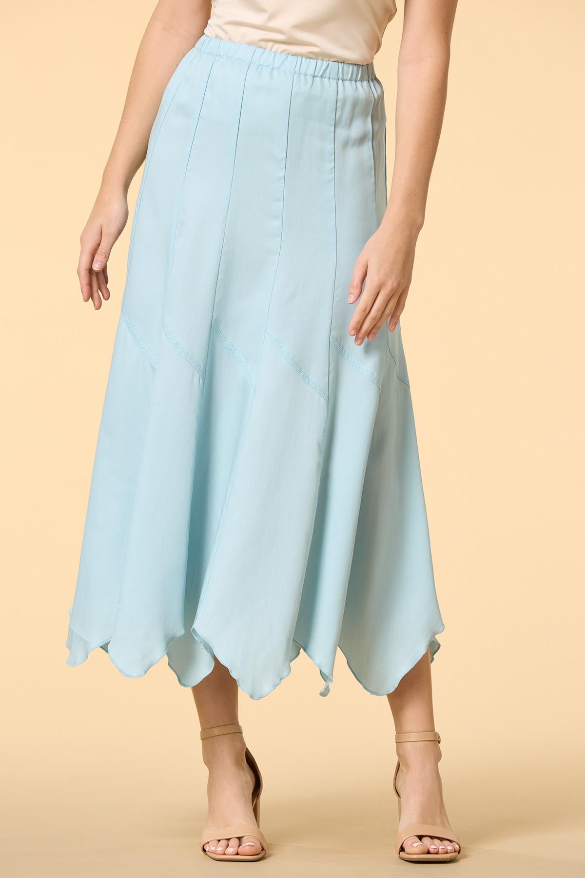 slanted view chambray midi skirt Versona Trends|Apparel