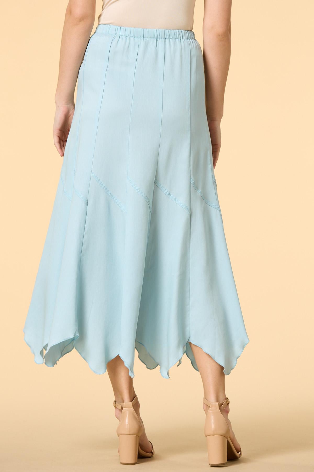 slanted view chambray midi skirt Versona Trends|Apparel