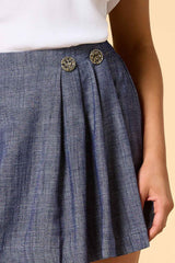 pleat yourself chambray mini skort Versona Trends|Apparel