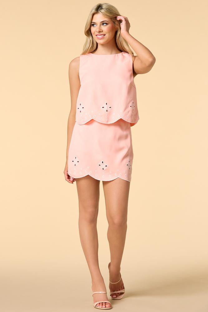 peach tea mini skort Versona Trends|Apparel