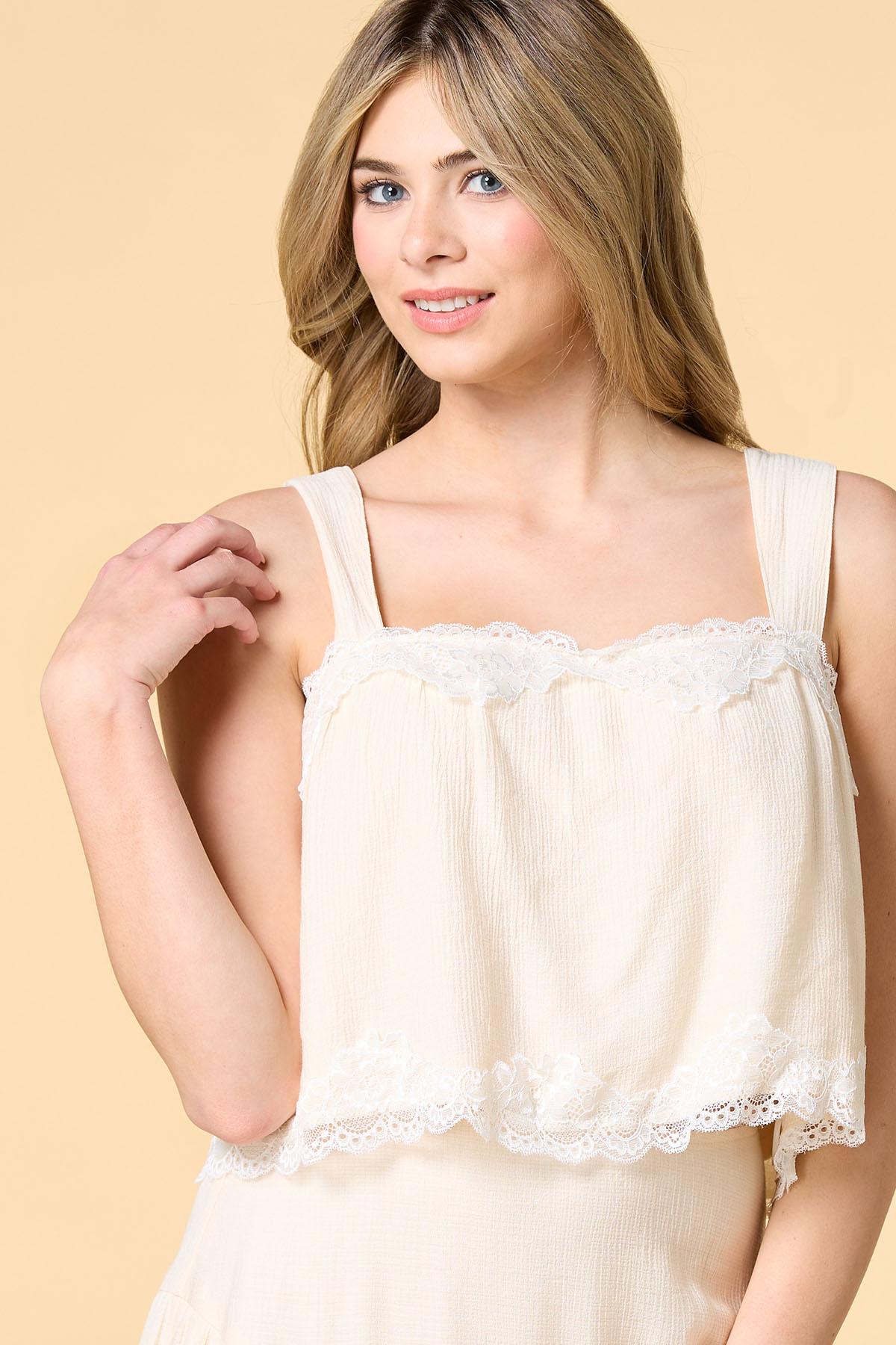 love and lace cropped tank Versona Trends