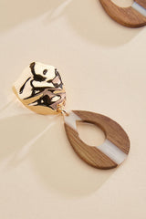 textured gold wood tear earrings Versona Trends|Jewelry