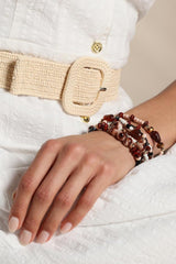 multicolor seed bead stone chain bracelet Versona Trends|Jewelry
