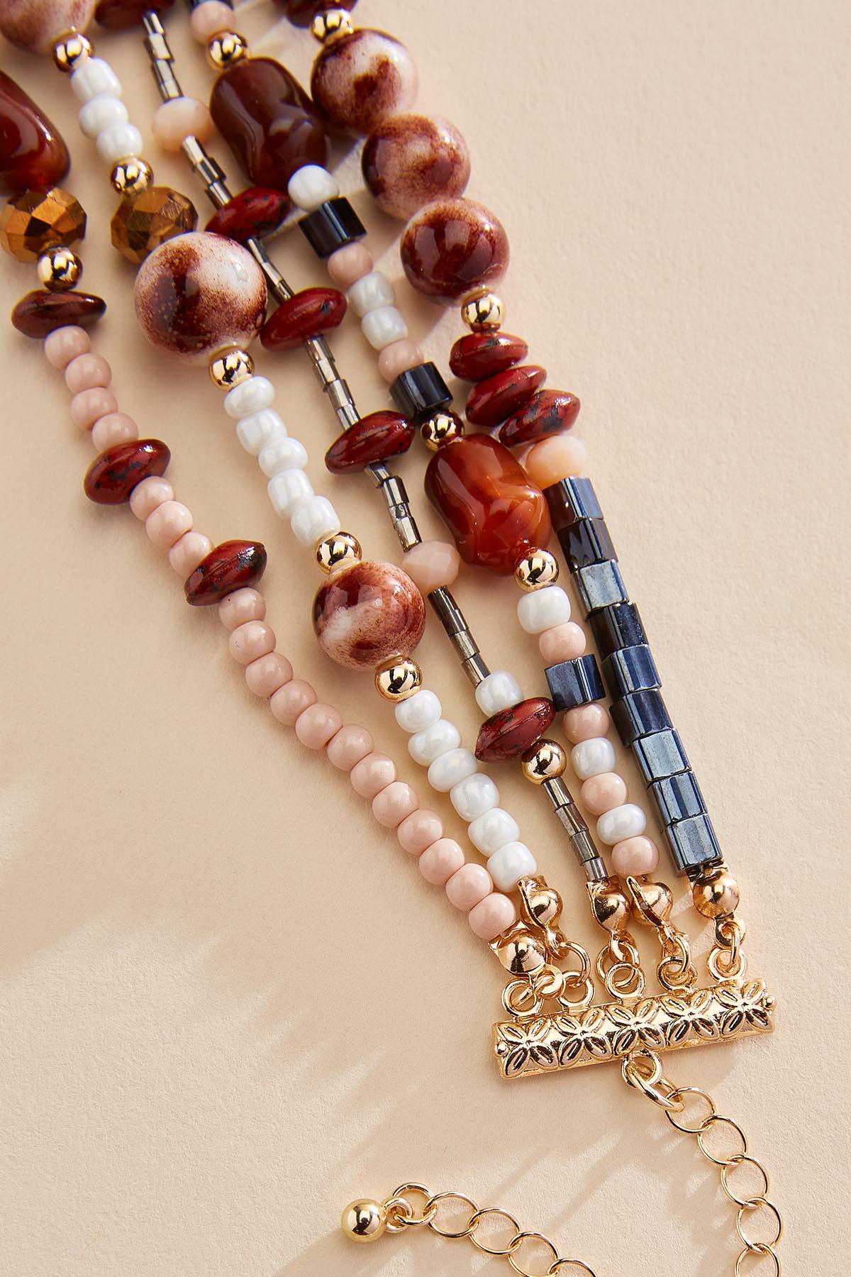 multicolor seed bead stone chain bracelet Versona Trends|Jewelry