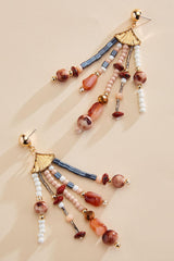 multicolor beaded fringe earrings Versona Trends