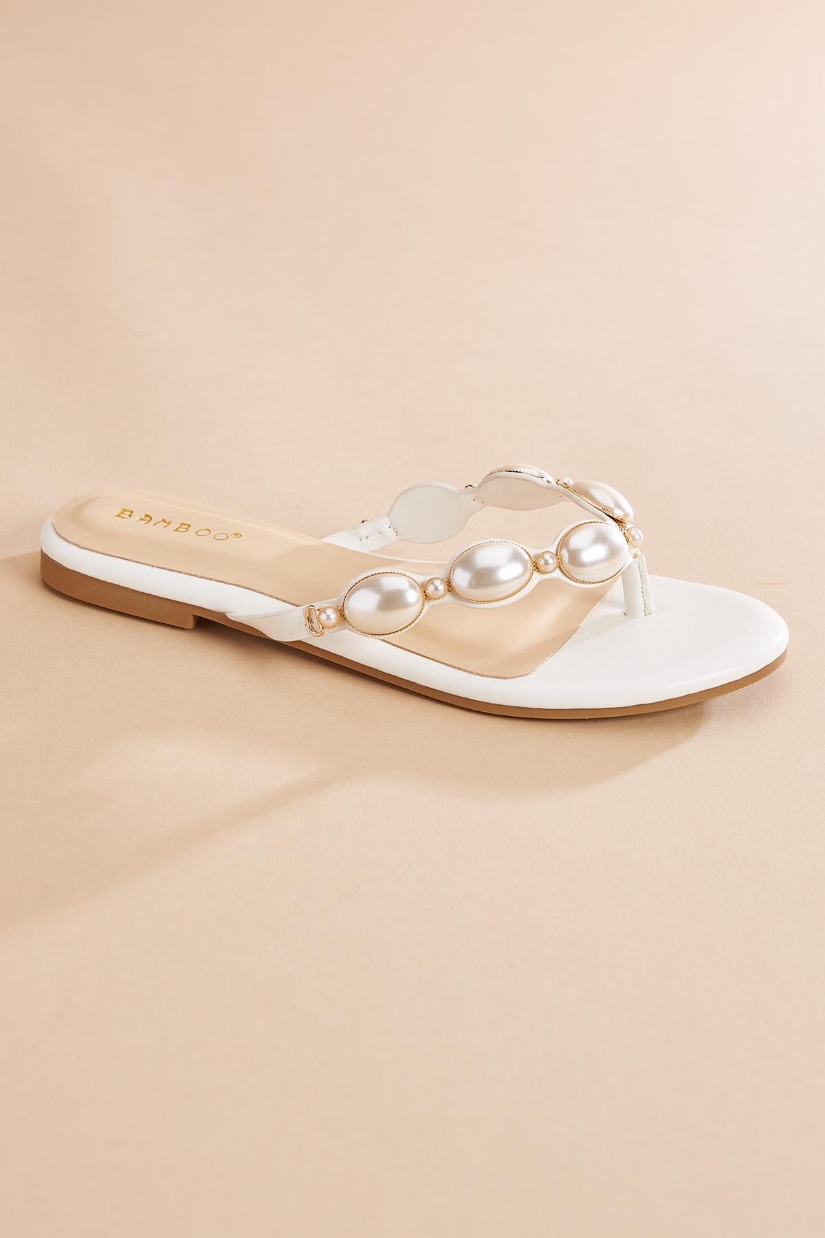 pearl embellished band sandals Versona Trends|Shoes