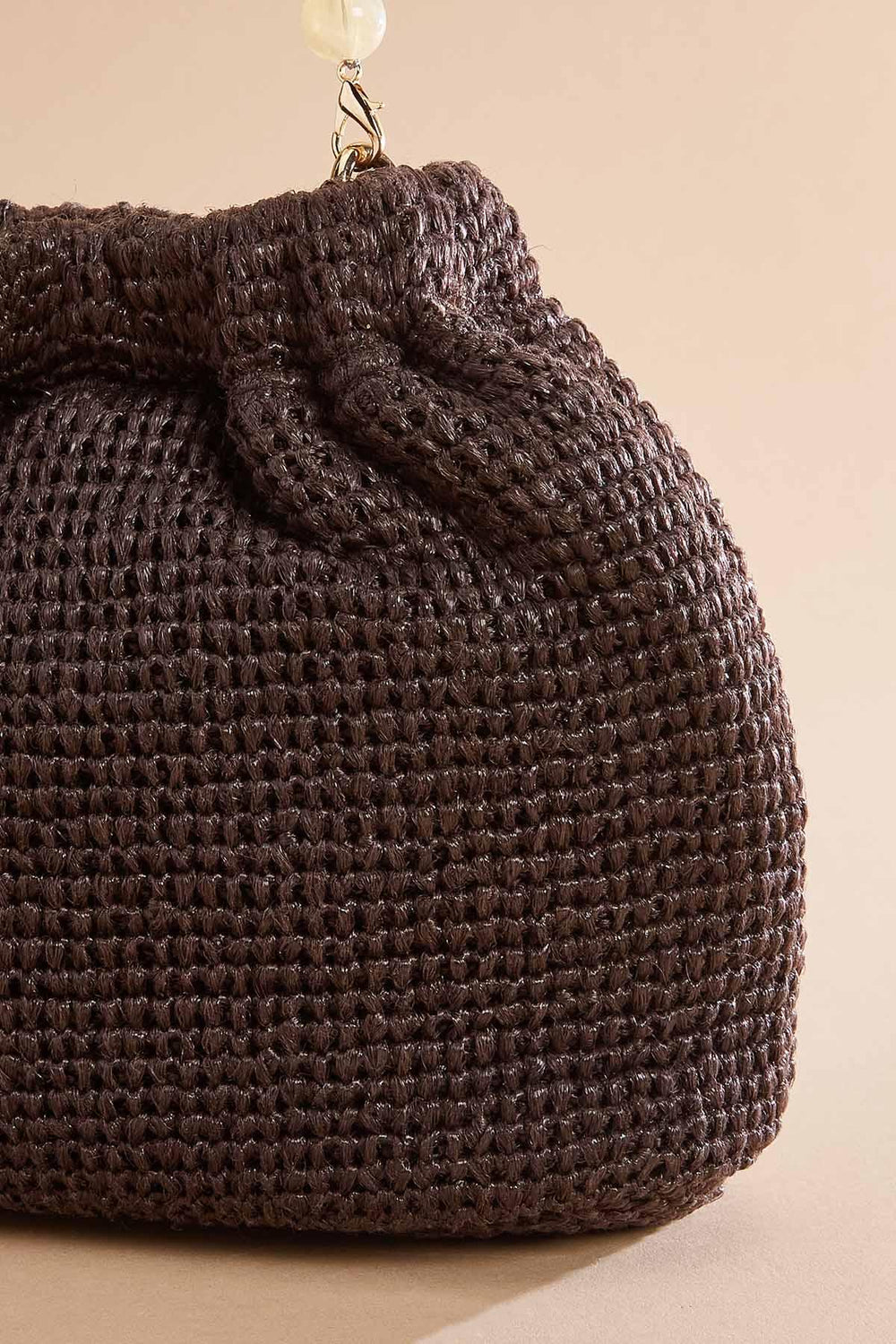 raffia beaded handle bucket crossbody Versona Trends|Accessories