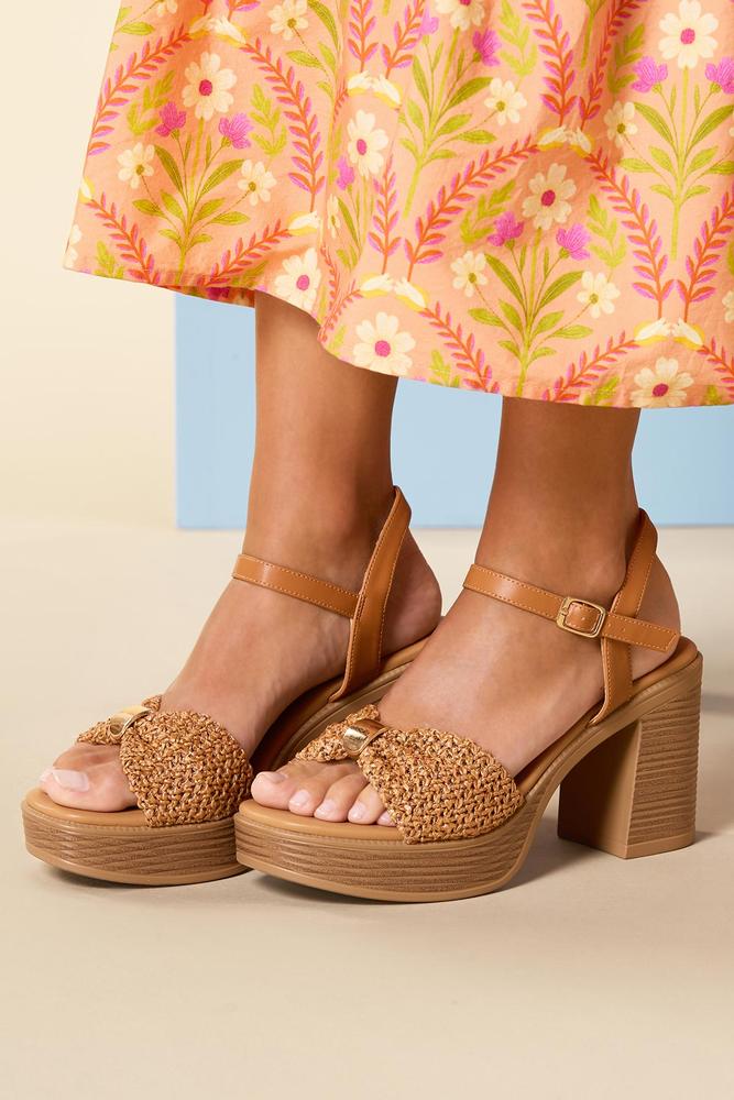 brown raffia platform heels Versona Trends|Shoes