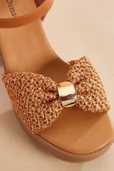 brown raffia platform heels Versona Trends|Shoes