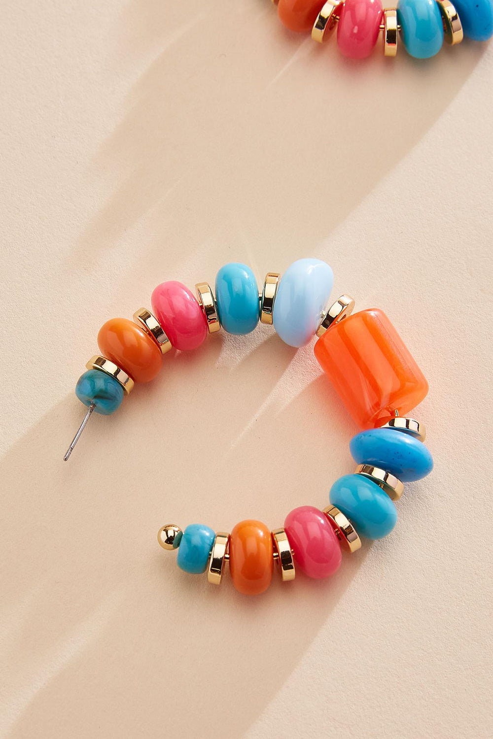 multicolor lucite beaded hoop earrings Versona Trends|Jewelry