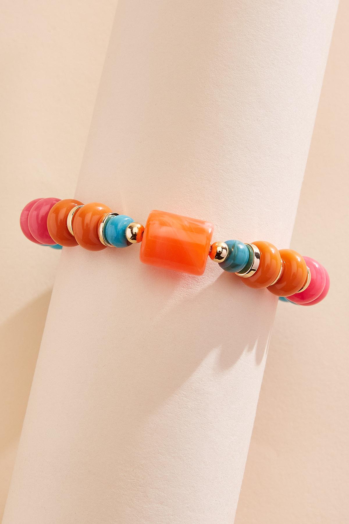 multicolor lucite beaded stretch bracelet Versona Trends|Jewelry