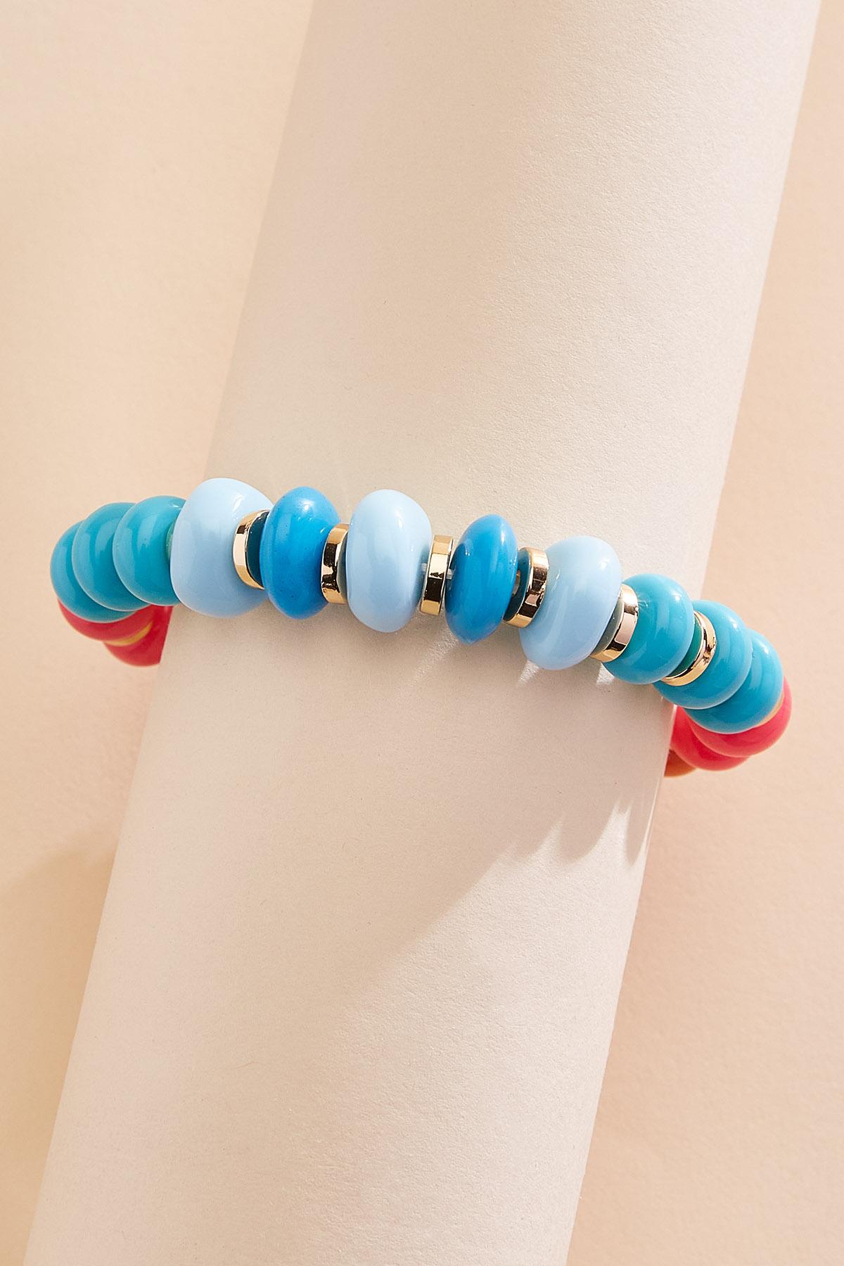 multicolor lucite beaded stretch bracelet Versona Trends|Jewelry