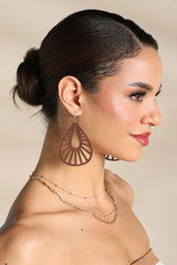 wood tear cut out earrings Versona Trends|Jewelry