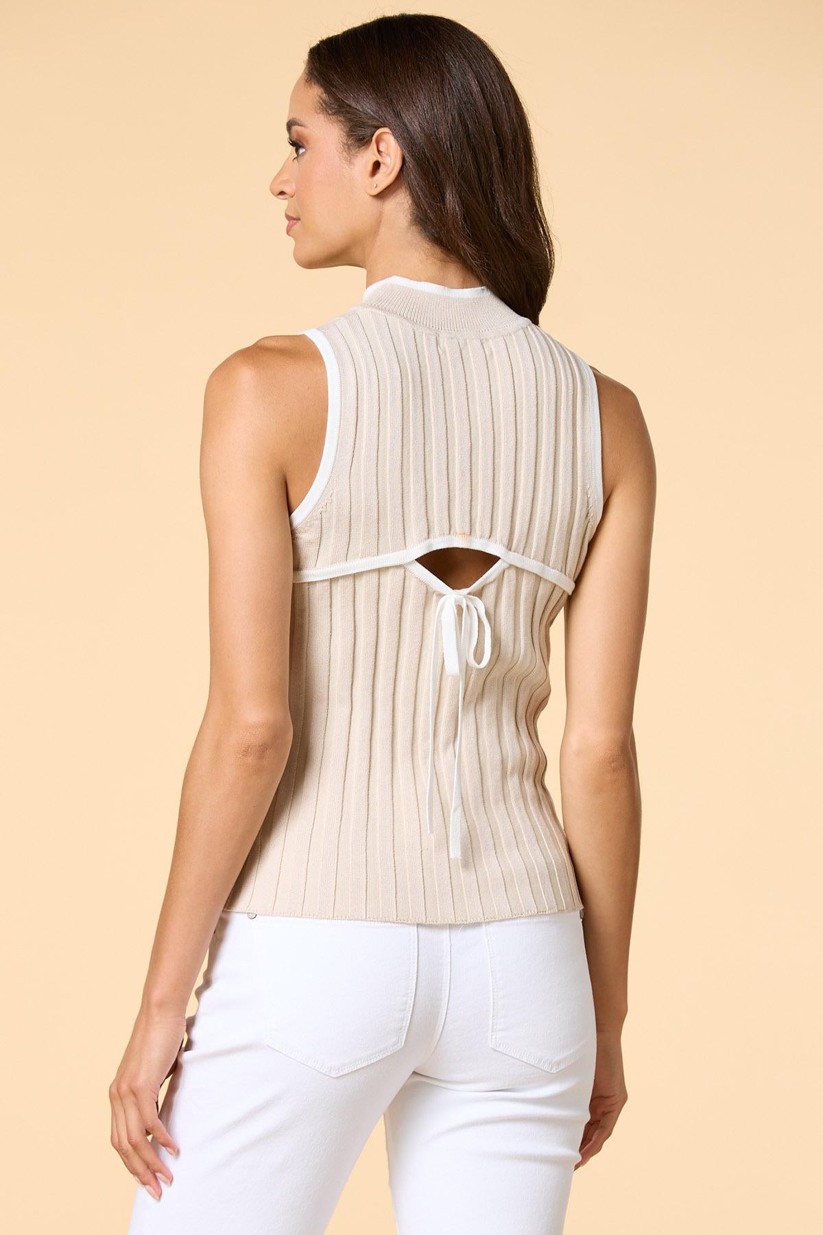 beige flag sweater tank Versona Trends|Apparel