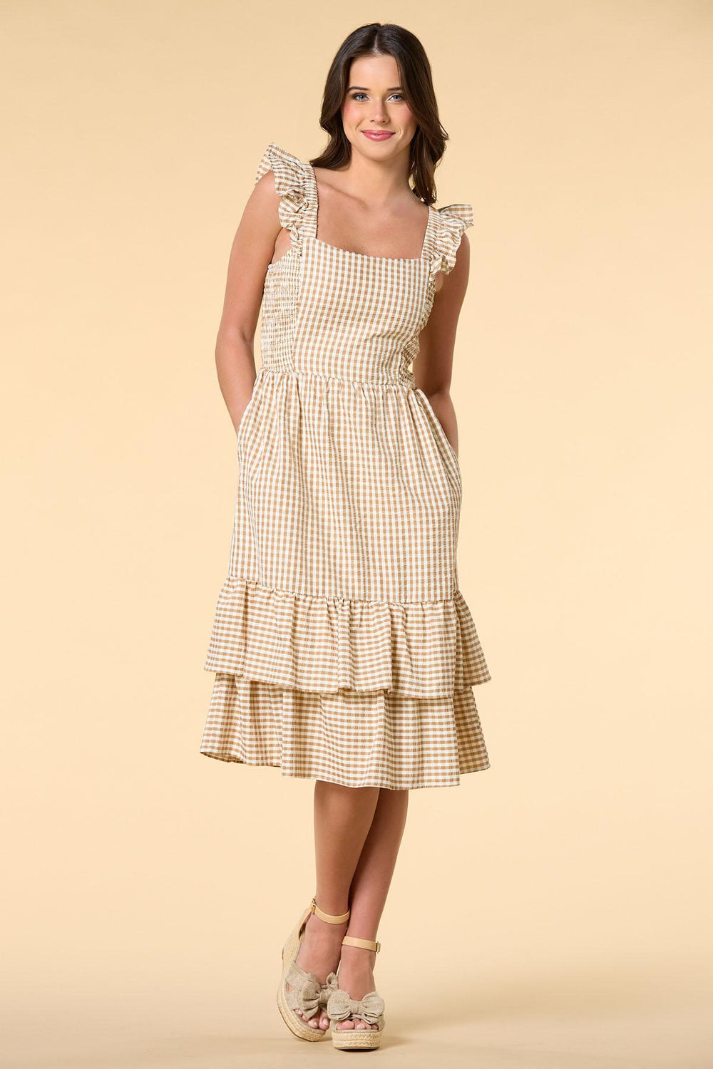 go with gingham midi dress Versona Trends