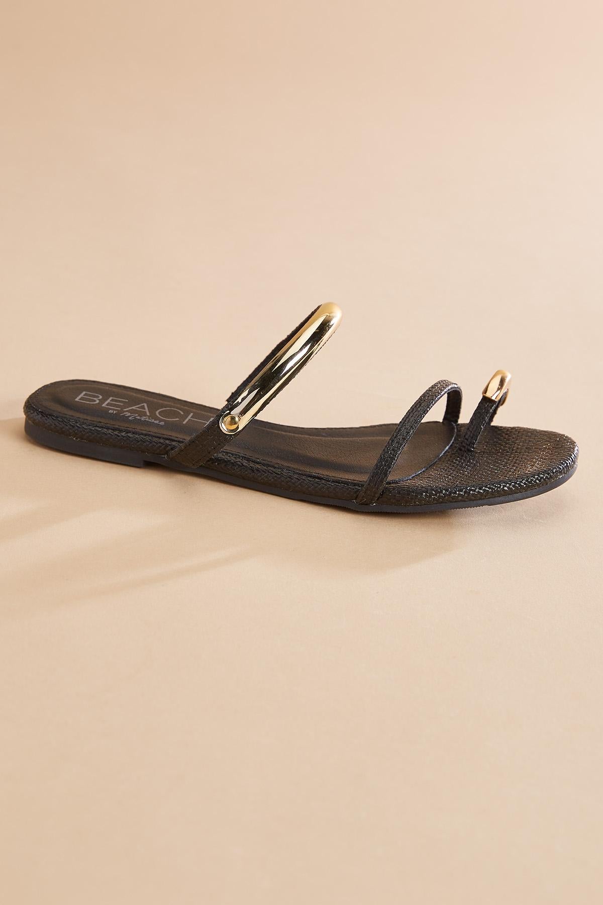 faux leather gold embellished sandals Versona Trends|Shoes