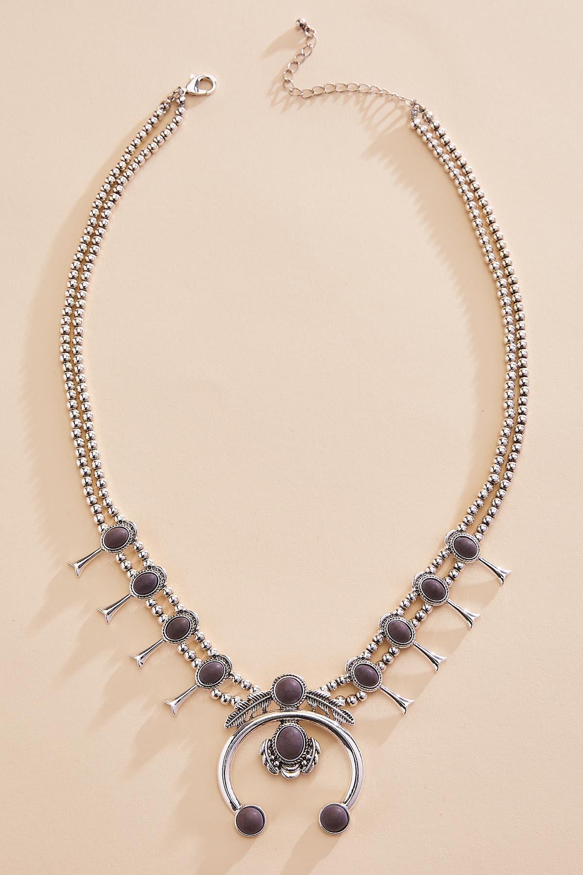 semi- precious silver western blossom necklace Versona Trends|Jewelry