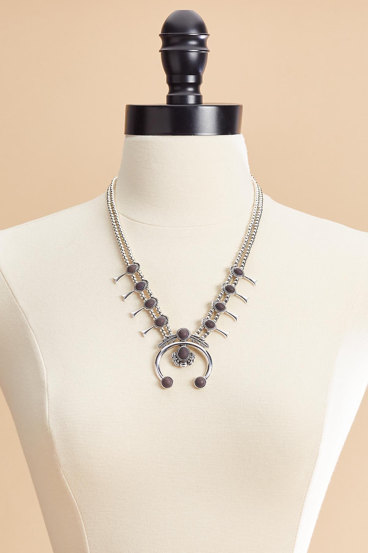 semi- precious silver western blossom necklace Versona Trends|Jewelry