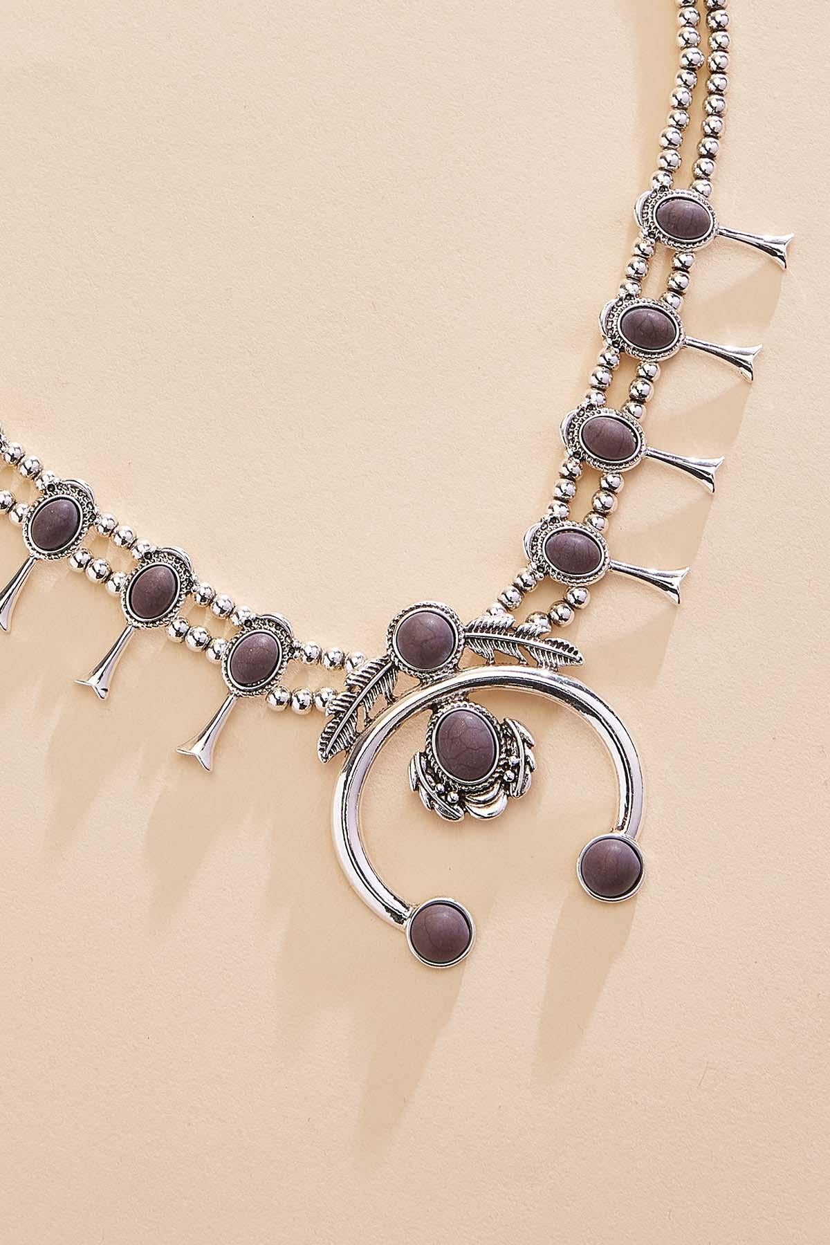 semi- precious silver western blossom necklace Versona Trends|Jewelry