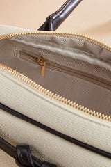 buckle embellished piped bowler bag Versona Trends|Accessories