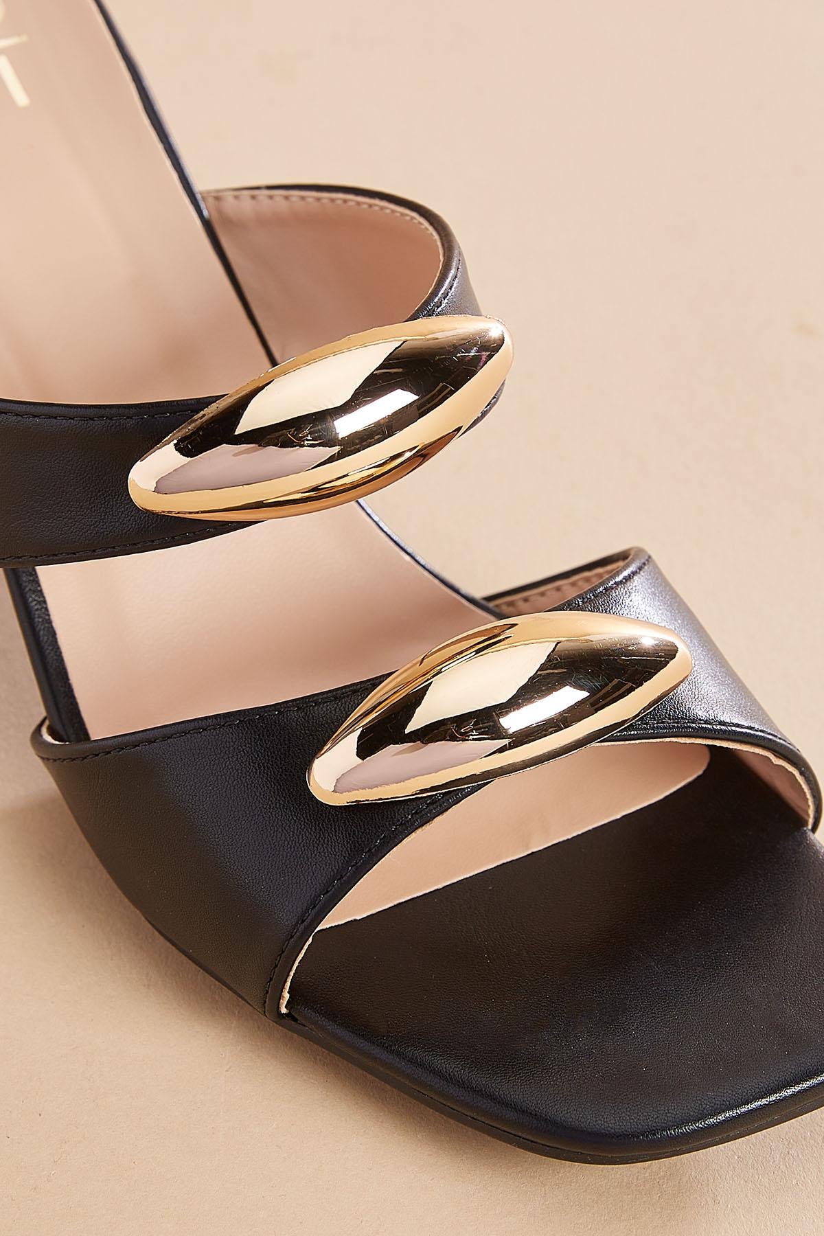 gold embellished double band heels Versona Trends|Shoes