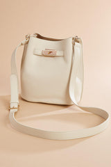 ivory faux leather bucket bag Versona Trends|Accessories