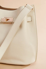 ivory faux leather bucket bag Versona Trends|Accessories