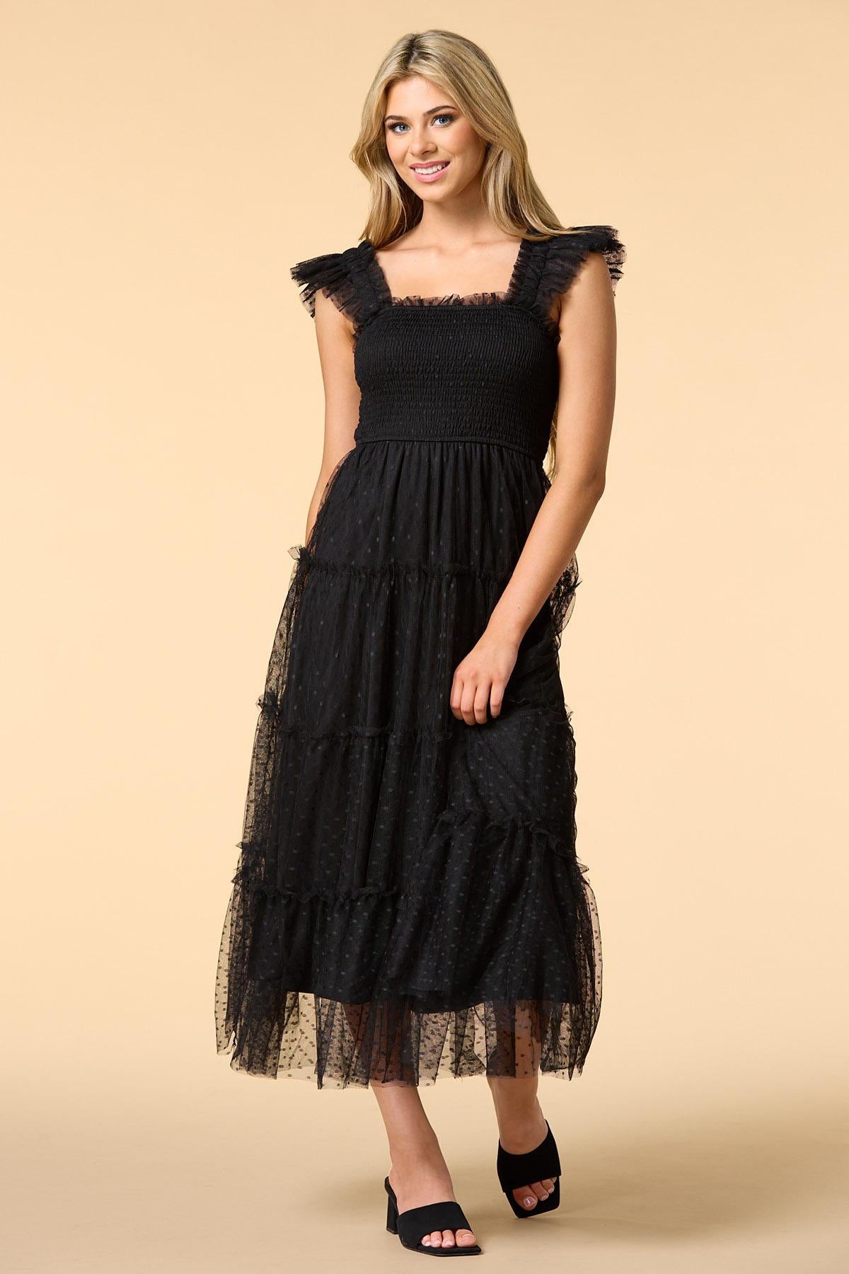 clip show mesh maxi dress Versona Trends