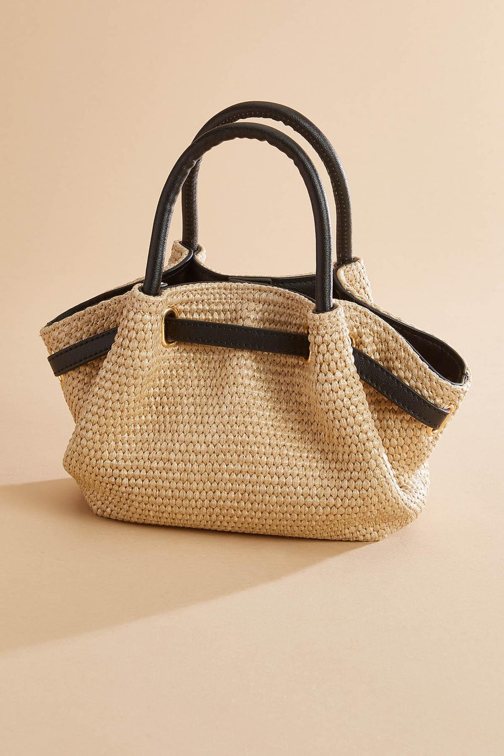 straw cinch top satchel Versona Trends|Accessories