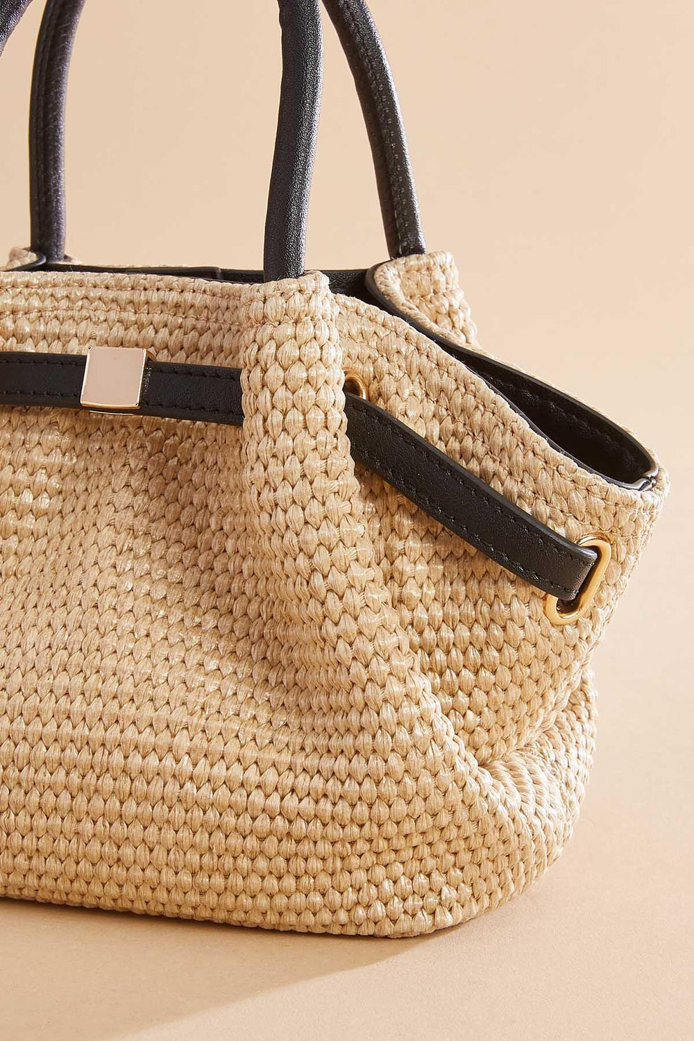 straw cinch top satchel Versona Trends|Accessories