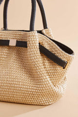 straw cinch top satchel Versona Trends|Accessories