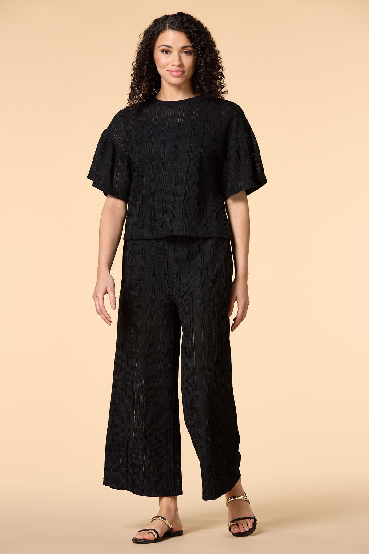 warmer winds open knit top Versona Trends