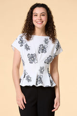petal pleats crepe top Versona Trends