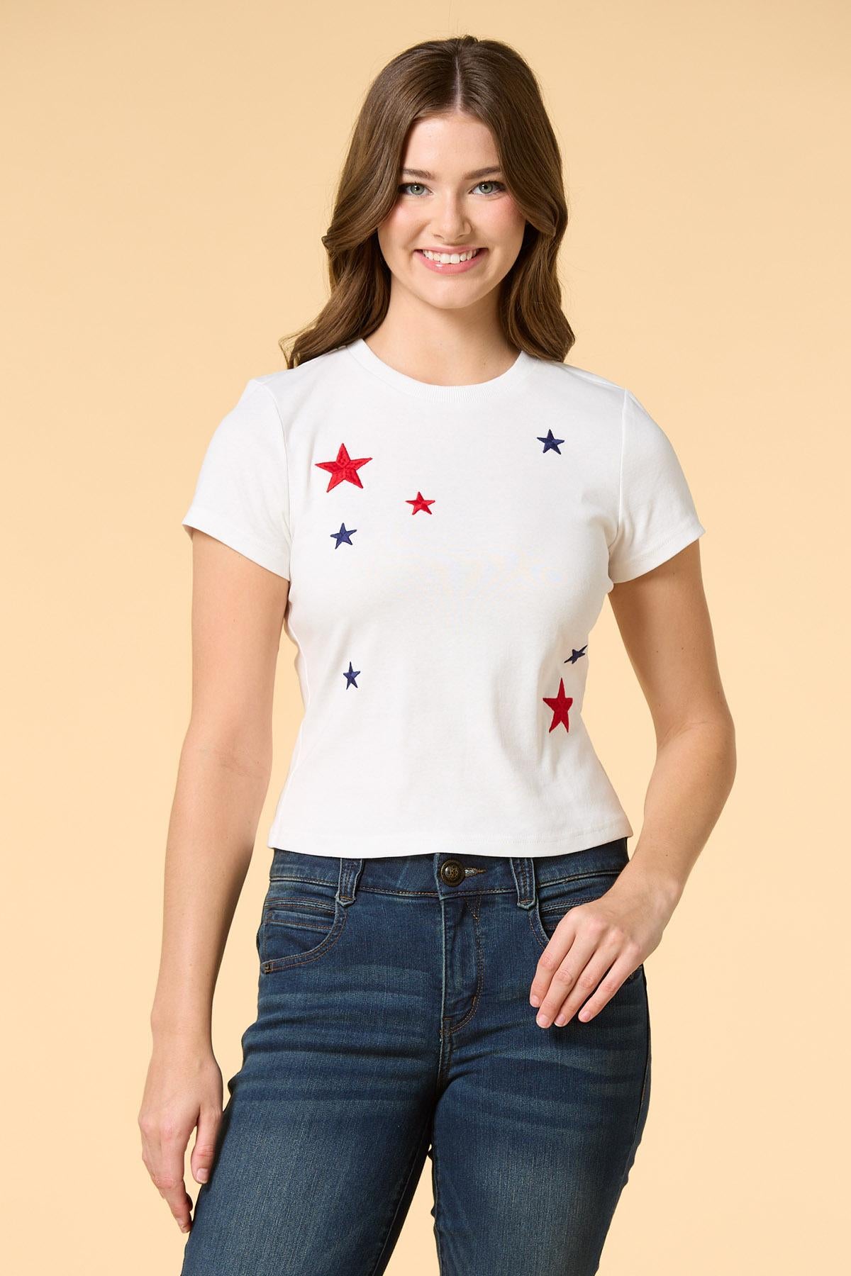 seeing stars embroidered top Versona Trends|Apparel