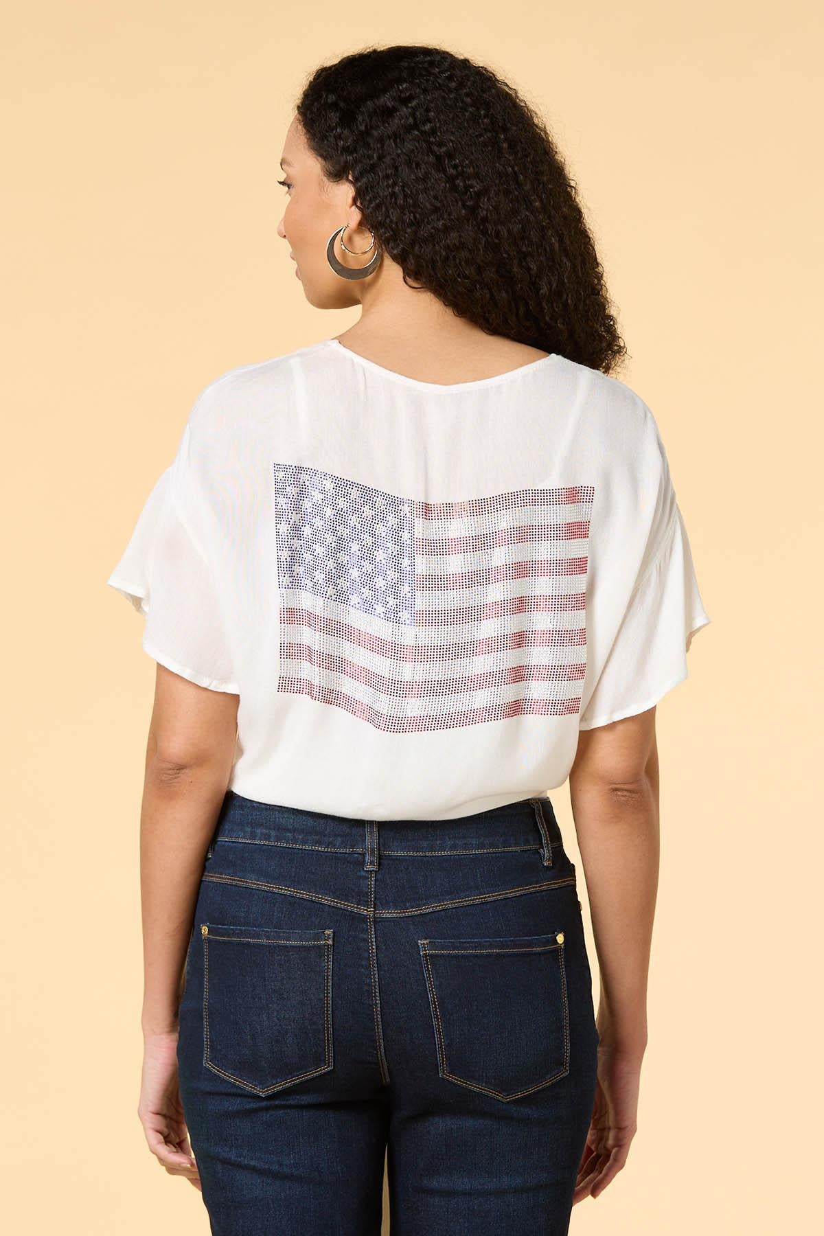 star spangled tie front ruana Versona Trends|Accessories