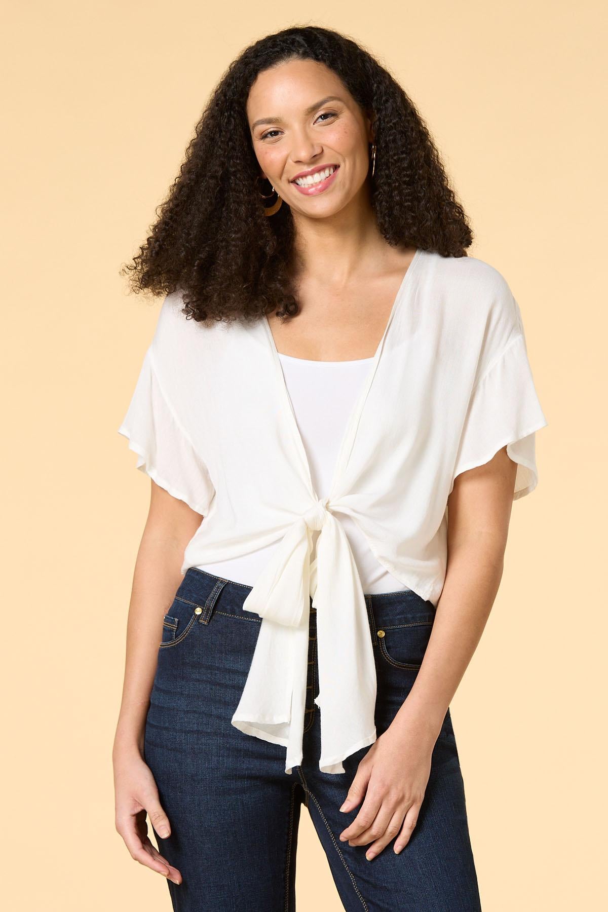 star spangled tie front ruana Versona Trends|Accessories