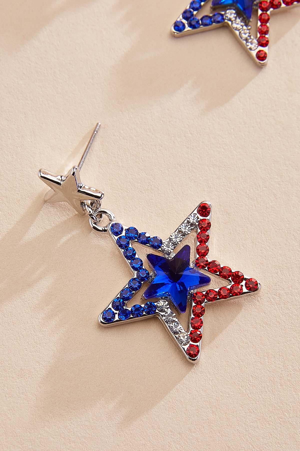 americana rhinestone star earrings Versona Trends