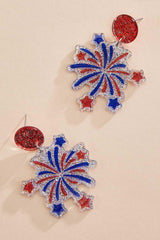 glittery americana firework earrings Versona Trends
