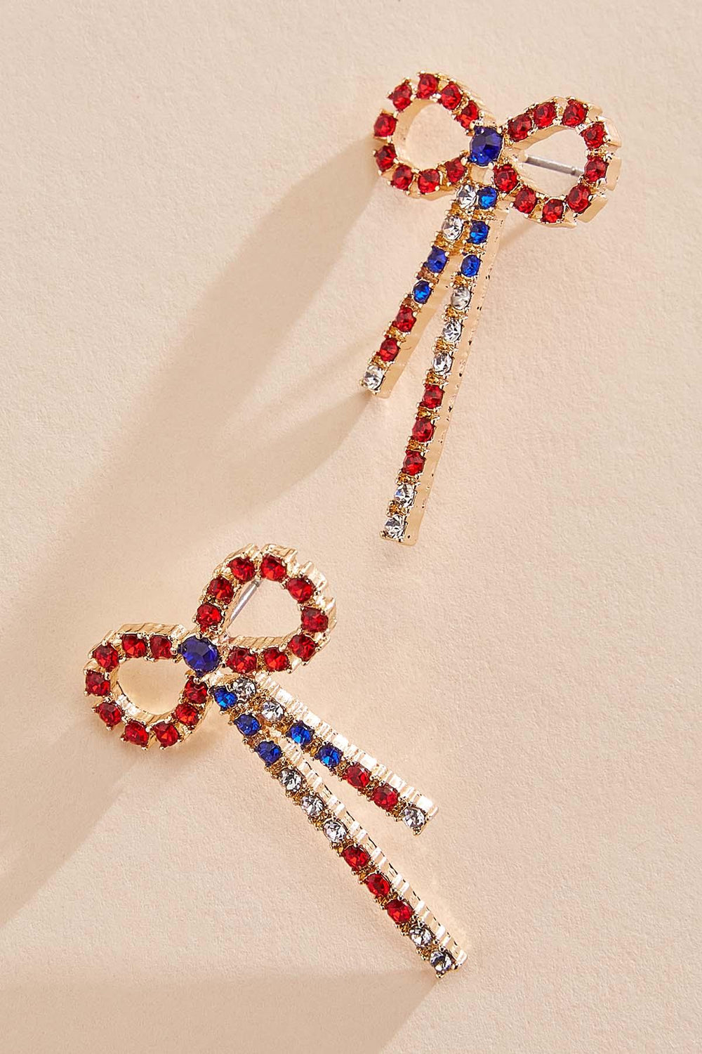 americana glass embellished bow earrings Versona Trends|Jewelry