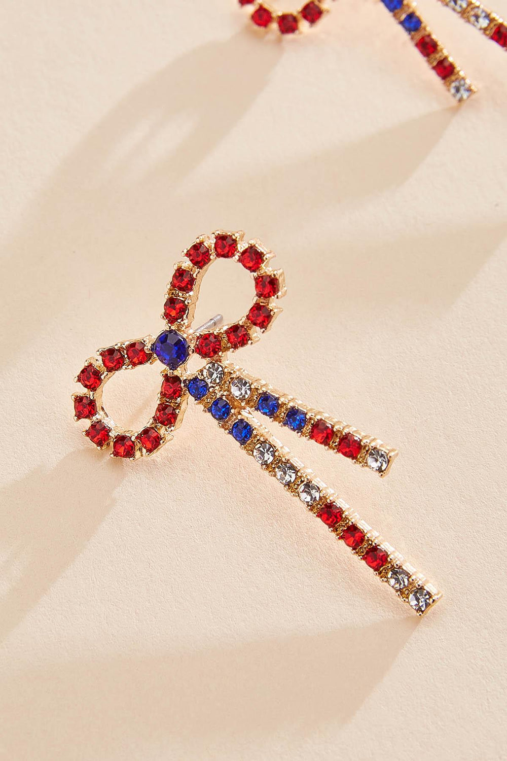 americana glass embellished bow earrings Versona Trends|Jewelry