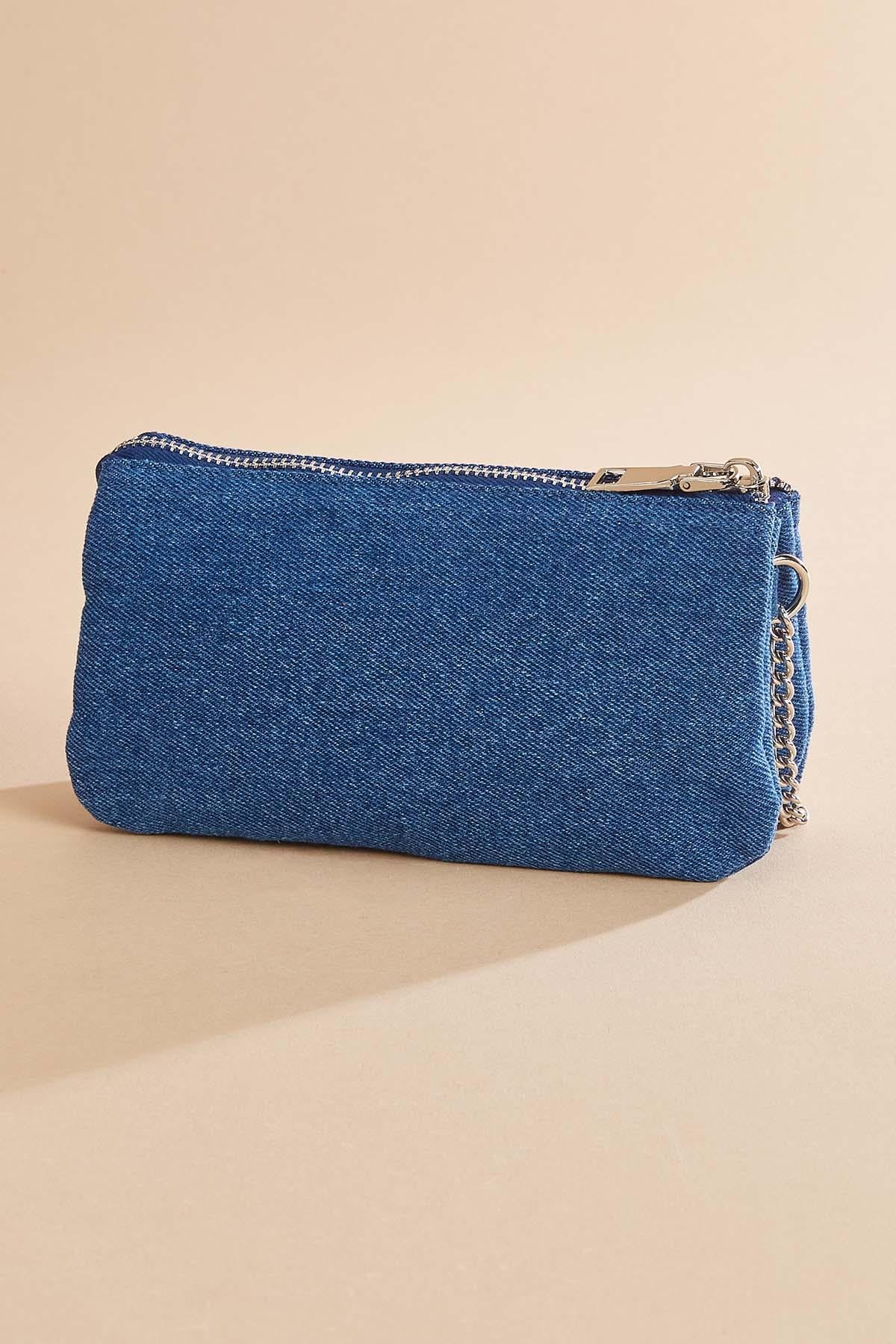 rhinestone denim mini pouch crossbody Versona Trends|Accessories