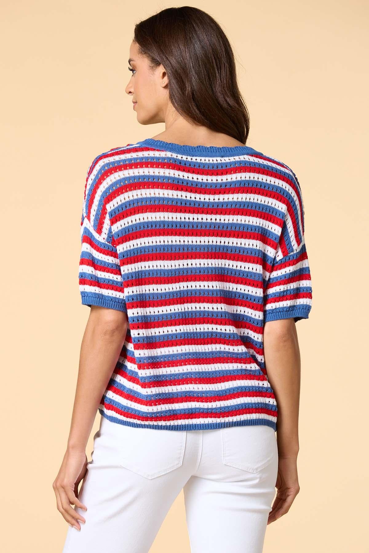 worn in the usa open knit sweater Versona Trends|Apparel