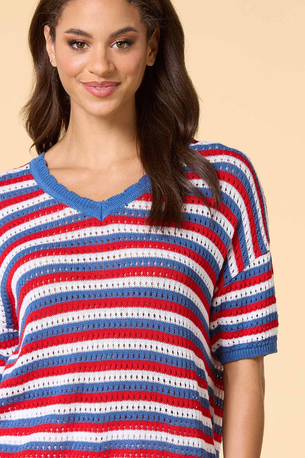 worn in the usa open knit sweater Versona Trends|Apparel
