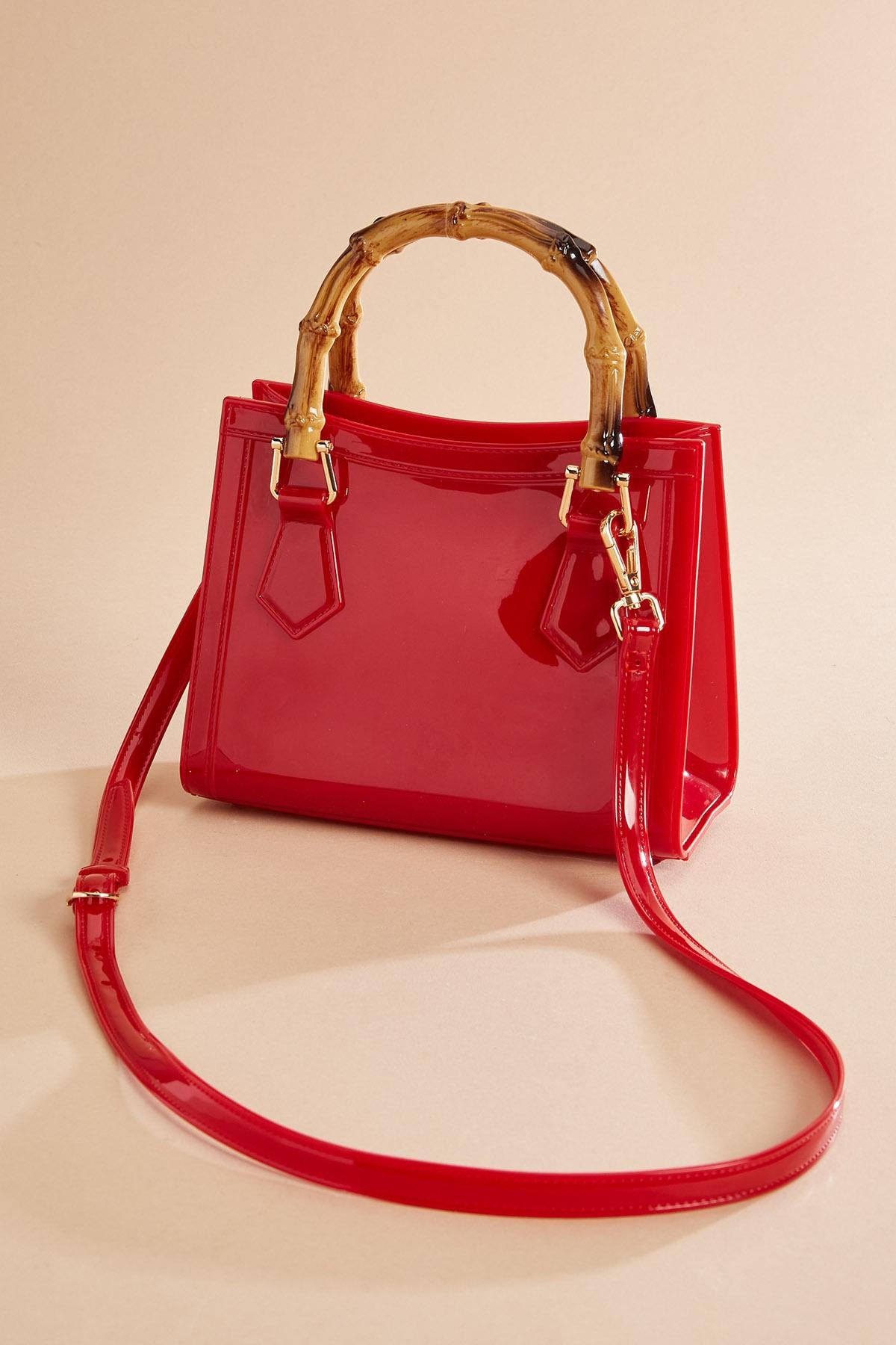 red jelly tote crossbody Versona Trends|Accessories