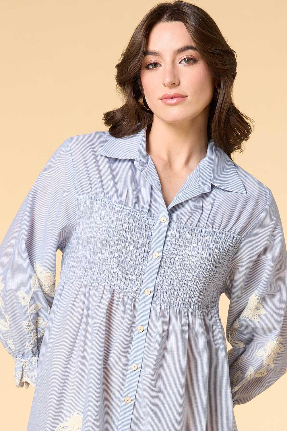 blossoming beauty shirt dress Versona Trends