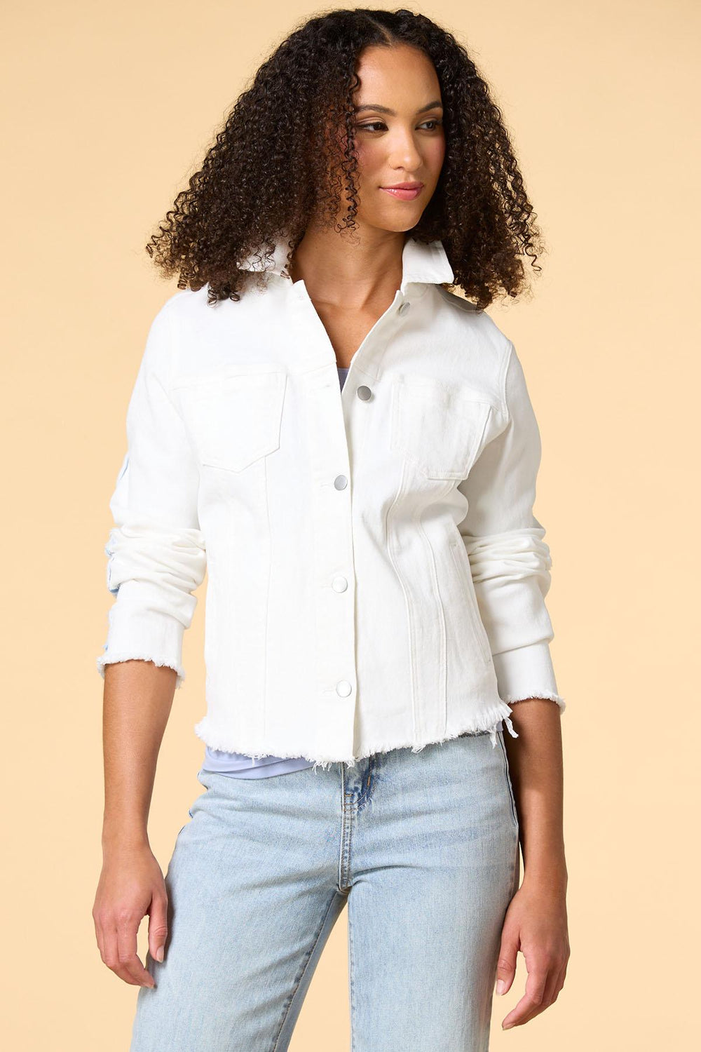light bright denim jacket Versona Trends|Apparel